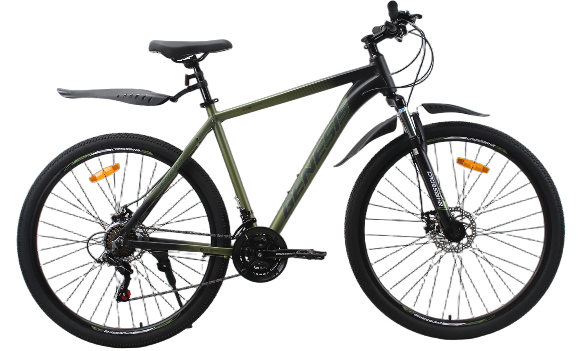 Велосипед Crossbike Genesis 29", розмір L, рама 19", рік 2026, Чорний-Зелений 