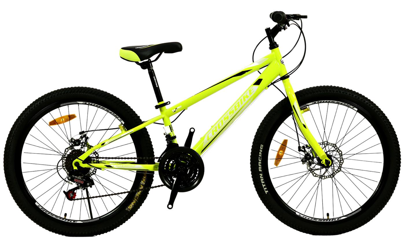 Фотография Велосипед CROSSBIKE Spark D 24" размер XXS рама 11 2022 Желтый