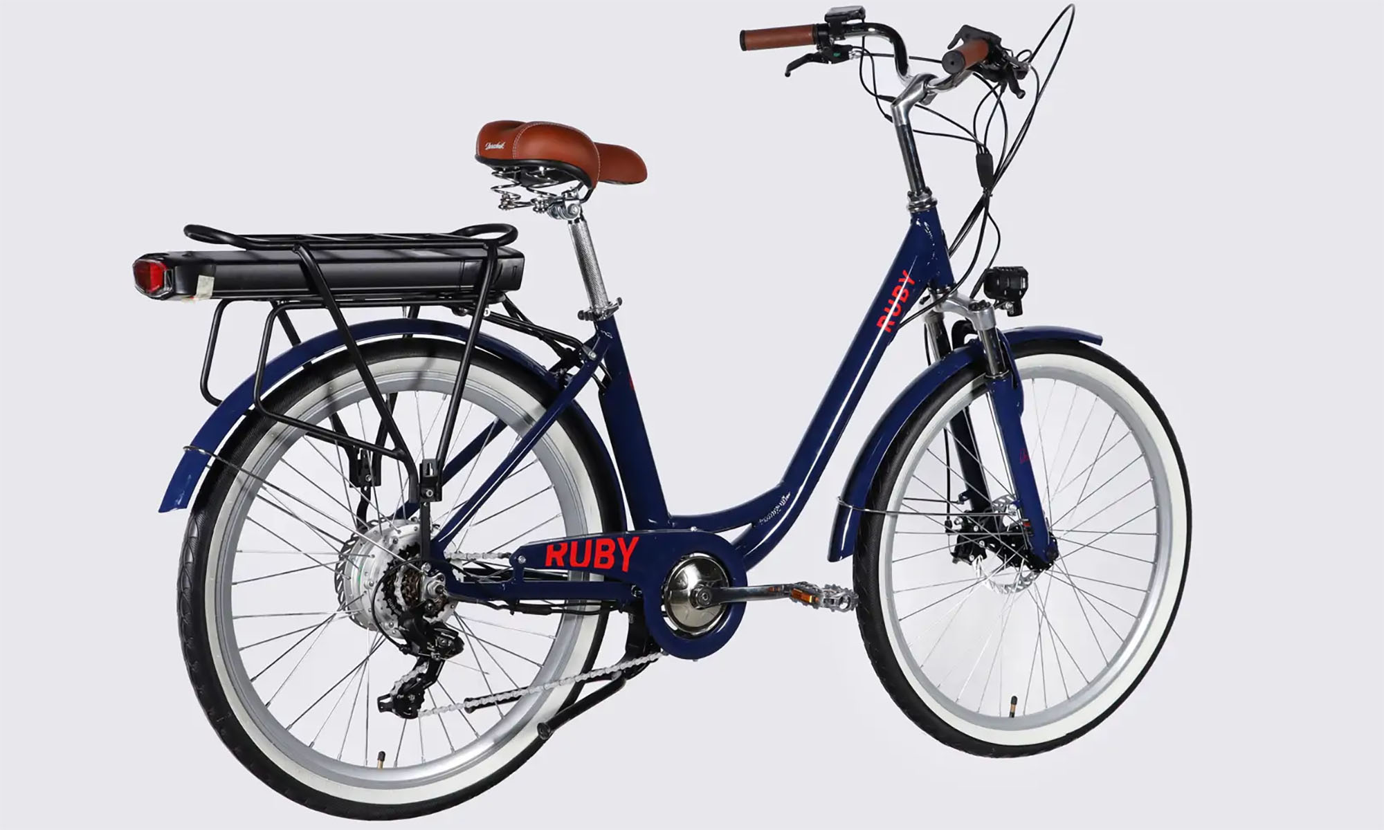 Велосипед с электроприводом Dorozhnik eRUBY DD FR 26", размер M, рама-17", 48B, 15А*ч, 500Вт, год 2026, темно-синий 4