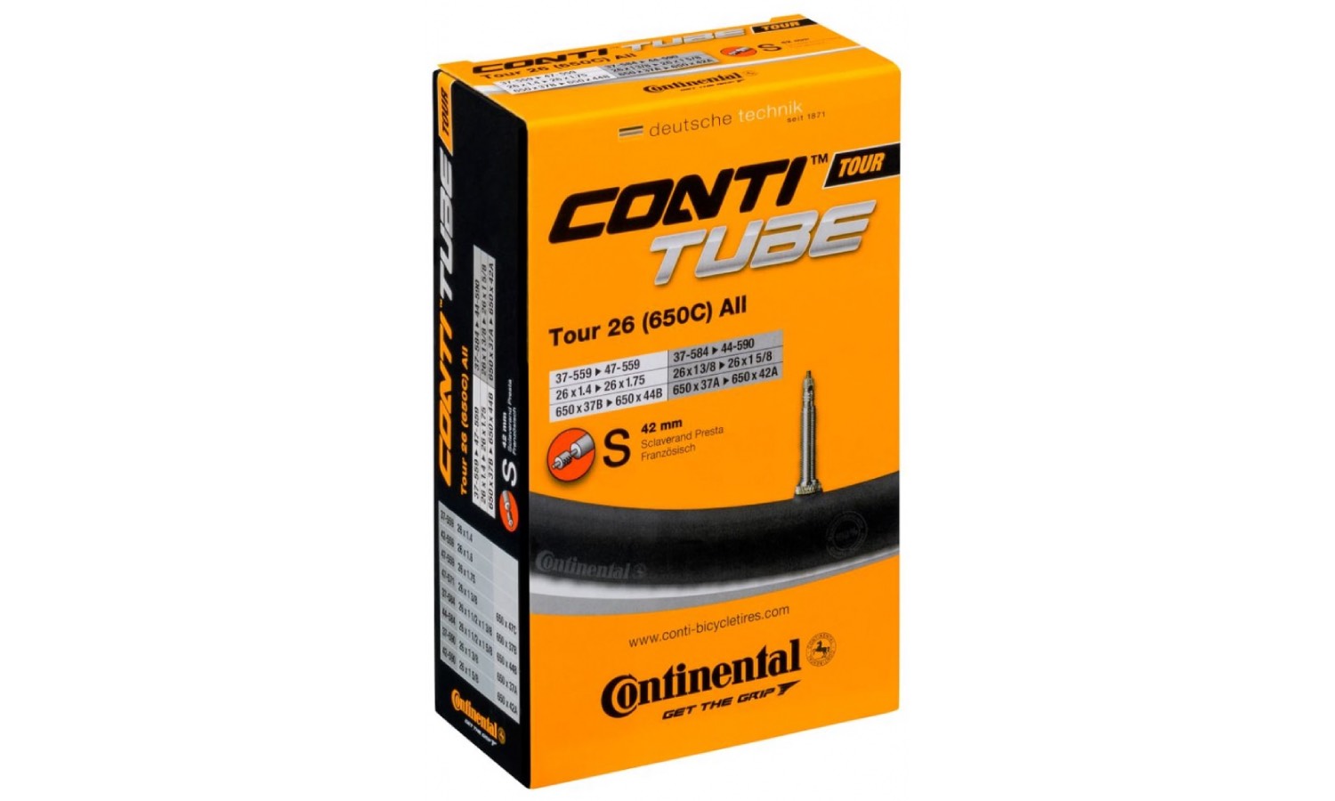 ВЕЛОКАМЕРА CONTINENTAL MTB PRE 26 Х 28-32 559/42MM 2