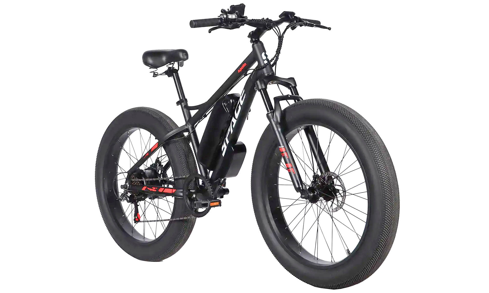 Велосипед с электроприводом SPACE APOLLO DD FR 26", размер M, рама-17", 48B, 15А*ч, 1000Вт, год 2026, черный 4