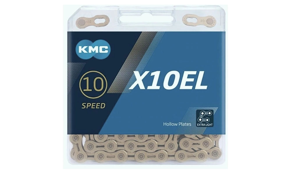 Цепь KMC X10EL Silver 10 скоростей 114  звеньев серебристая + замок 2