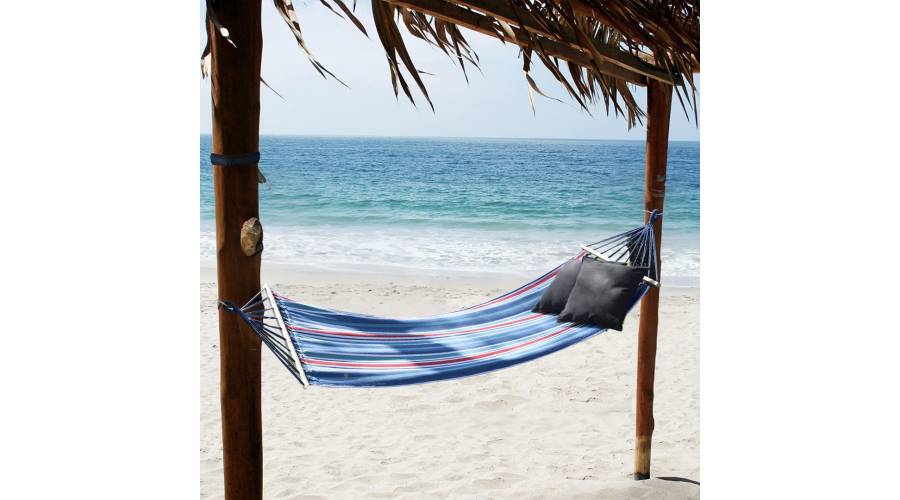 Гамак гавайский Jumi Garden тканевий с планкой сине-красный 5 Гамак гавайский Jumi Garden тканевий с планкой сине-красный 5