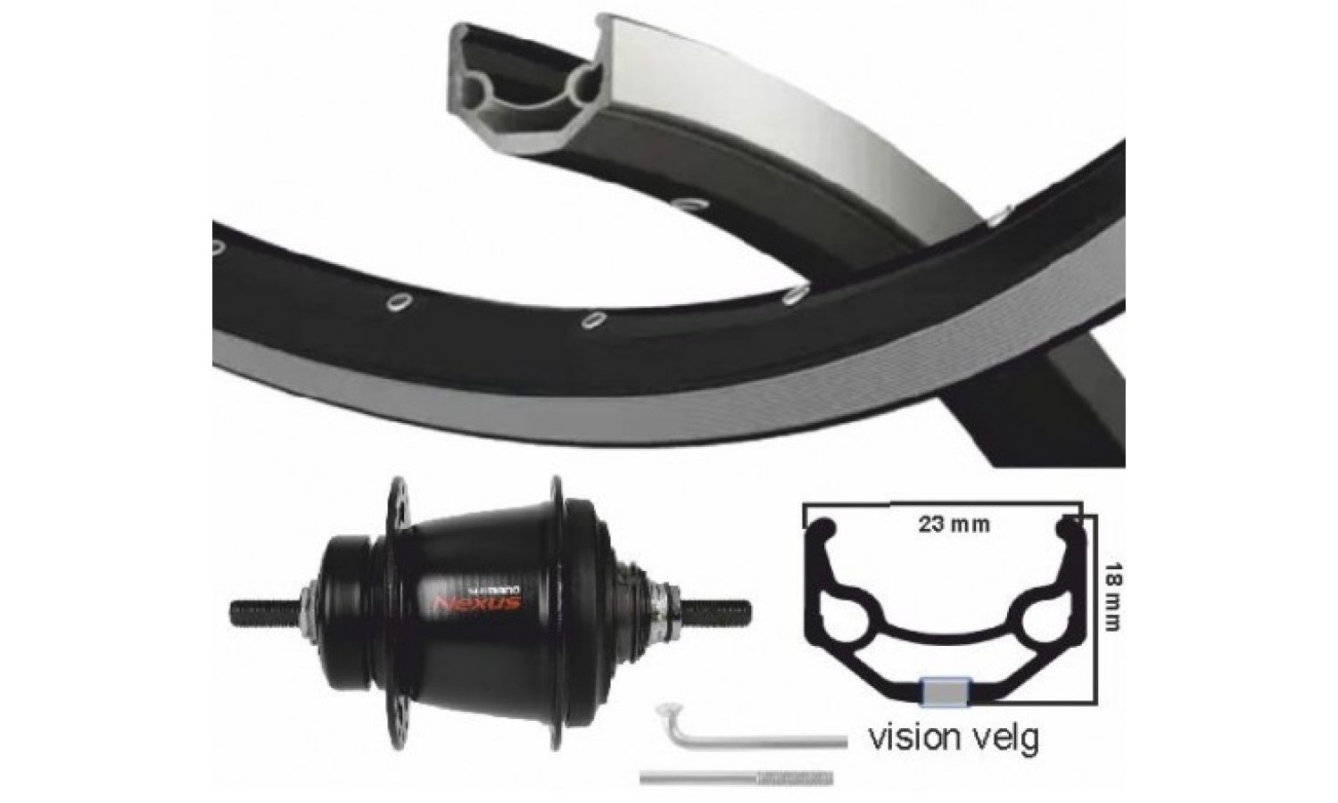 Колесо заднее 28" AchterWiel Nexus 7, втулка, черный 2 Колесо заднее 28" AchterWiel Nexus 7, втулка, черный 2