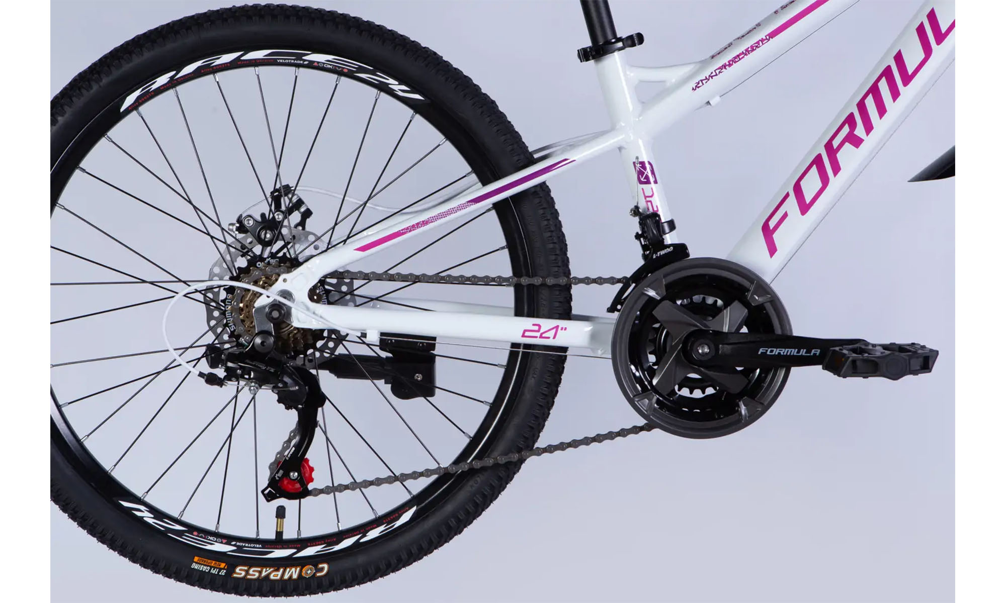 Велосипед Formula BLACKWOOD DD FR, 24", размер XS, рама 12,5", год 2026, бело-розовый 4