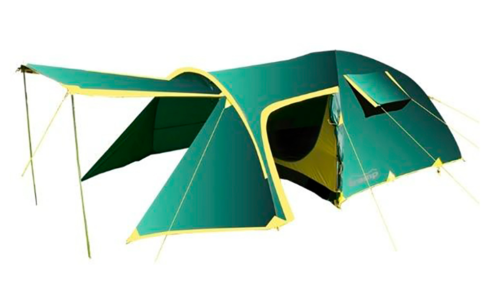 Фотография Палатка Tramp Grot 4 v.2 зелено-желтый