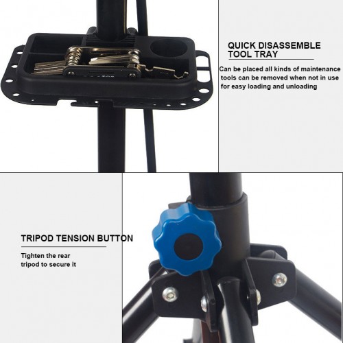 Стійка для велосипеда Bike Repair Stand з полицею, Чорний 3 Стійка для велосипеда Bike Repair Stand з полицею, Чорний 3