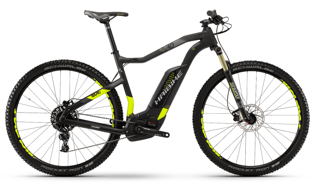 Фотографія Електровелосипед Haibike SDURO HardNine Carbon 8.0 500Wh 29" (2018) 2020 Чорно-зелений 8