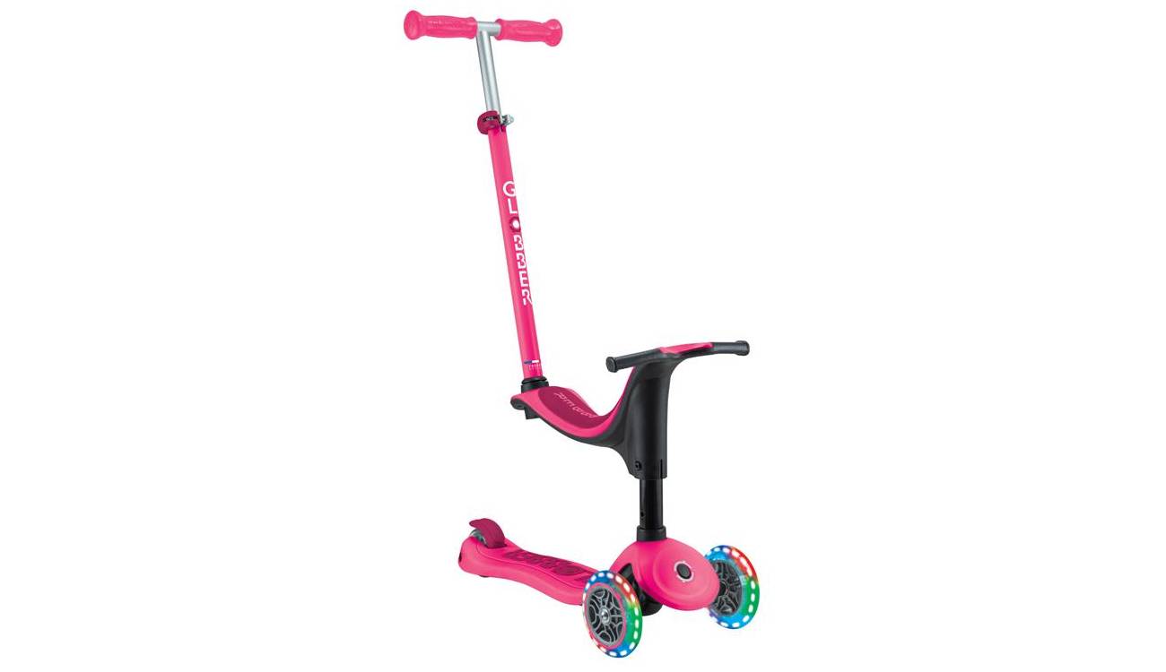 Фотография Самокат GLOBBER GO UP SPORTY со светящимися колёсами пурпурно-розовый,1+ 5