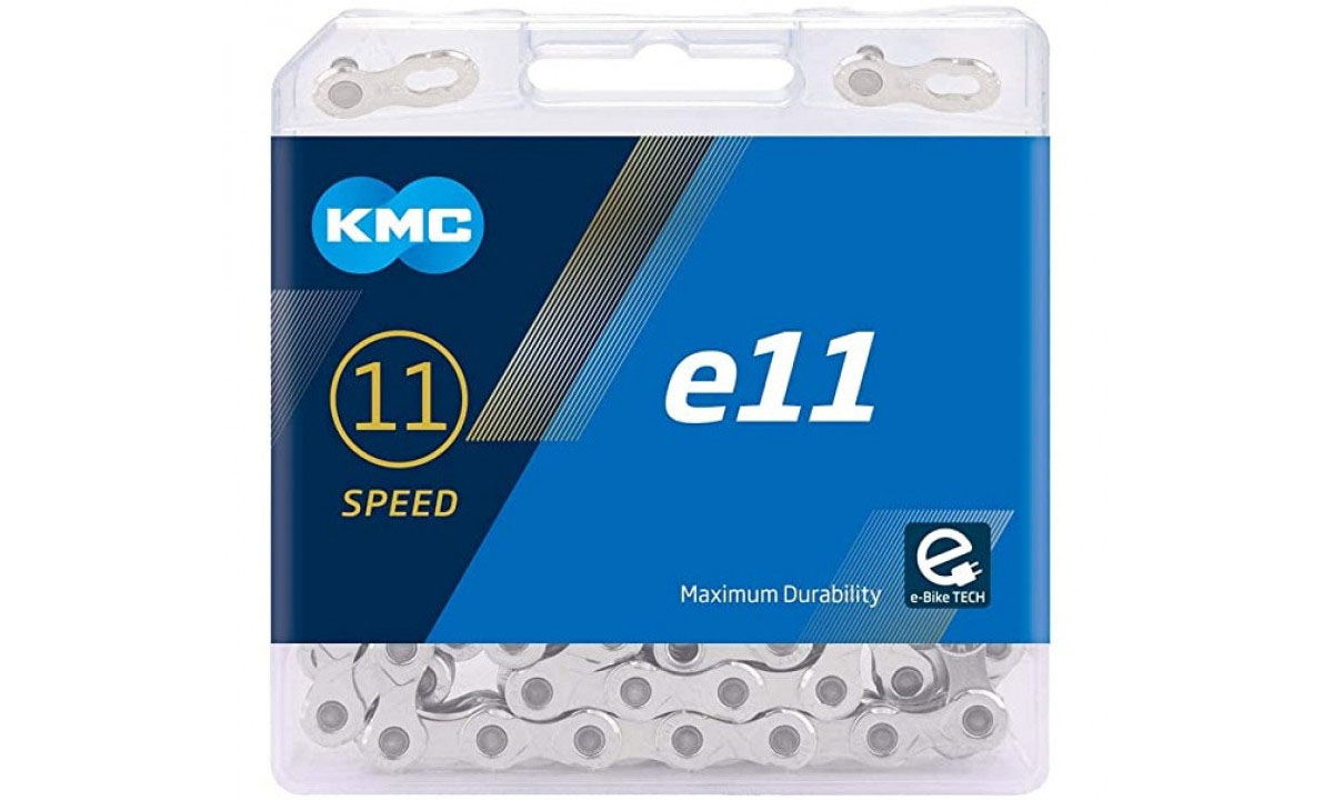 Ланцюг KMC e11 Silver 11 швидкостей 122 ланки сріблястий + замок 2 Ланцюг KMC e11 Silver 11 швидкостей 122 ланки сріблястий + замок 2