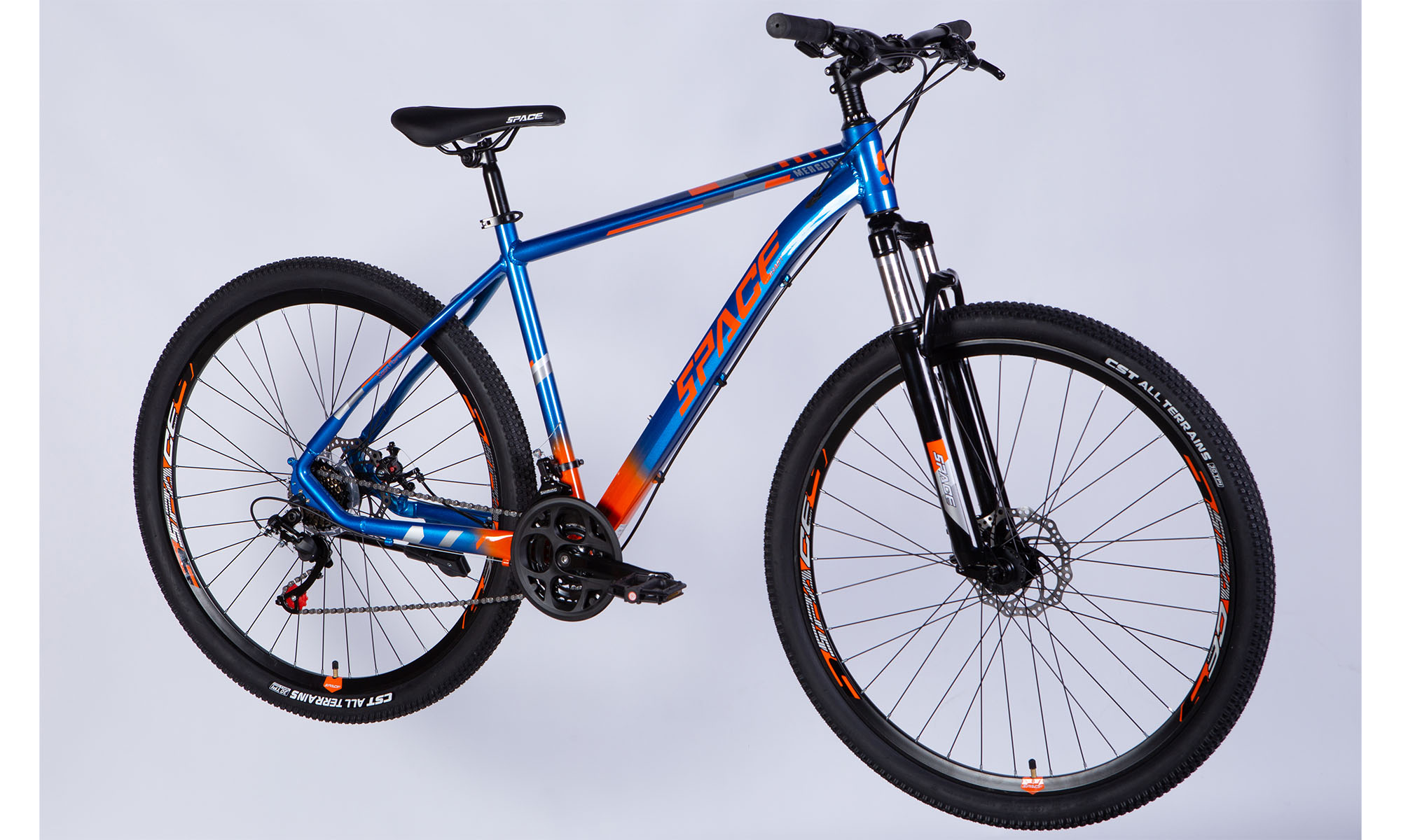 Велосипед SPACE MERCURY DD FR, 29", размер L, рама 20", 2025, сине-оранжевый 6