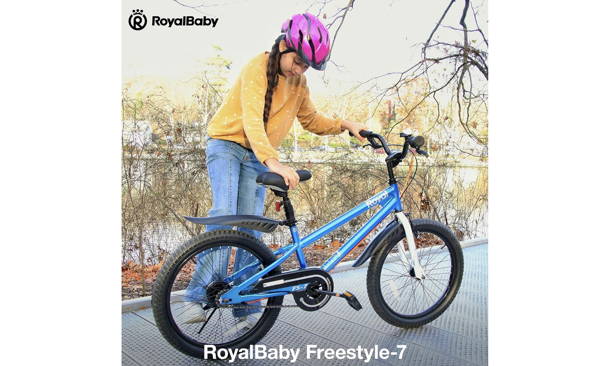 Велосипед RoyalBaby FREESTYLE 7TH 18", OFFICIAL UA синій 3