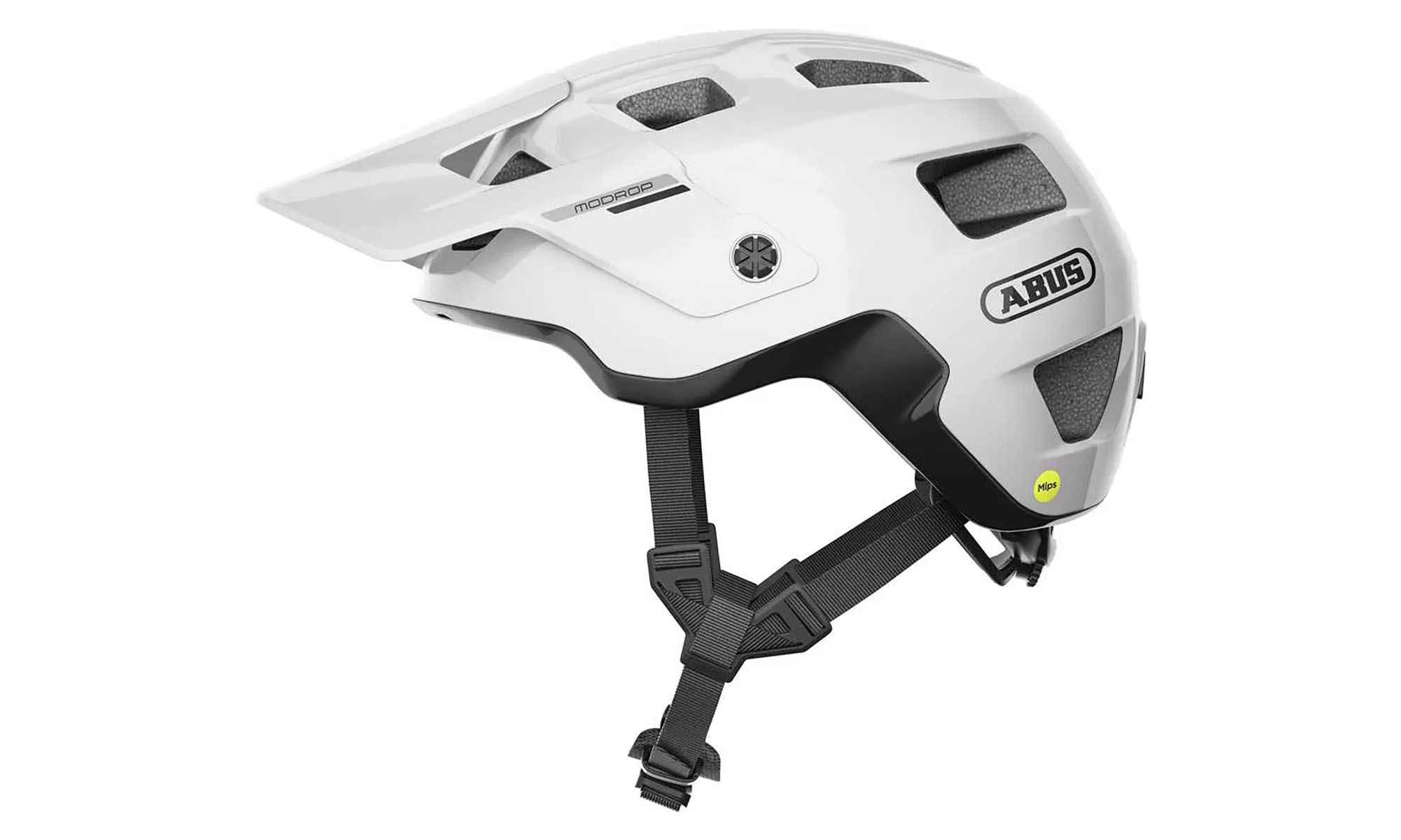 Велошлем спортивный ABUS MODROP MIPS, shiny white, размер M (54-58 см), белый 