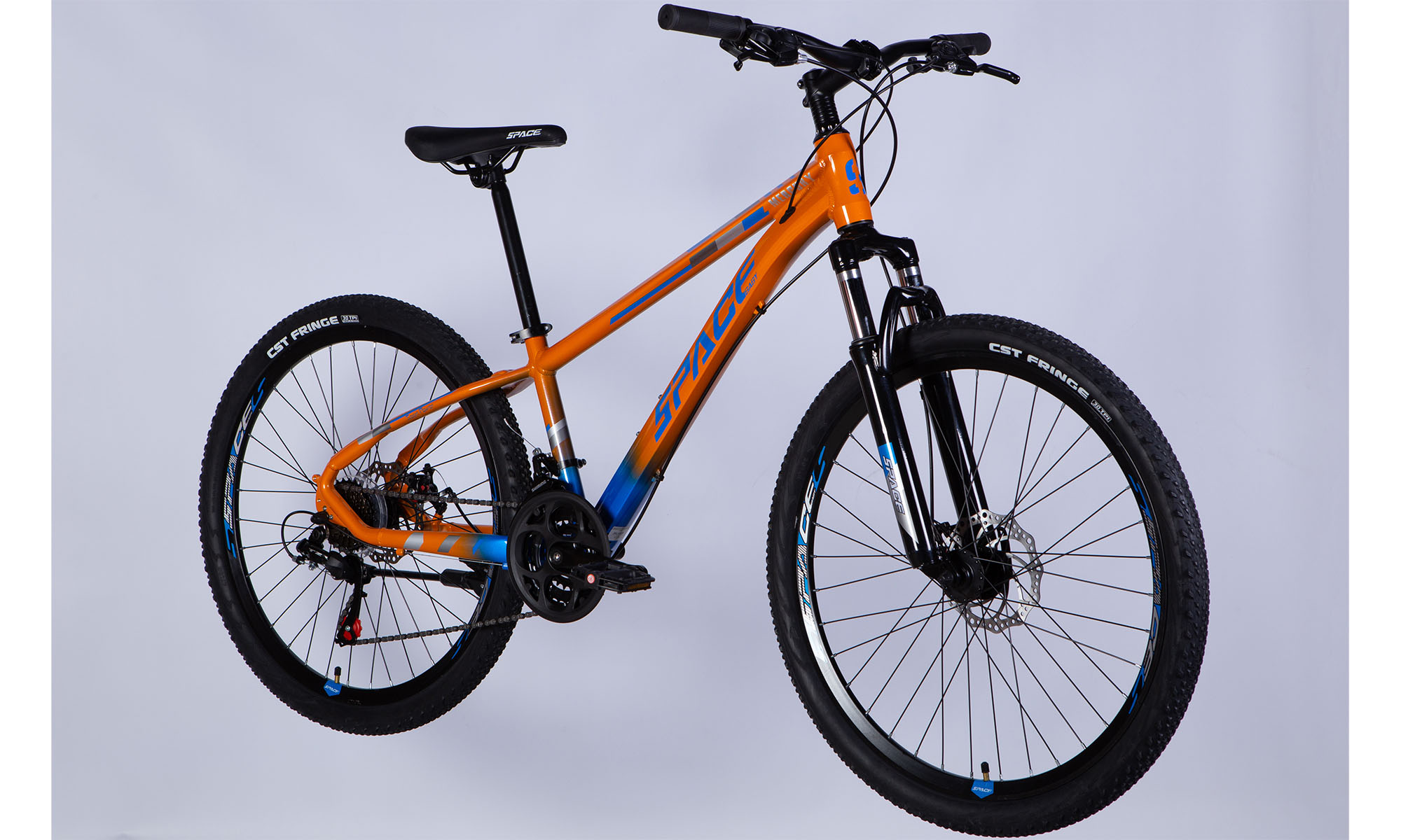 Фотография Велосипед SPACE MERCURY DD FR, 26", AL, размер XS, рама 13", 2025, оранжево-синий 2