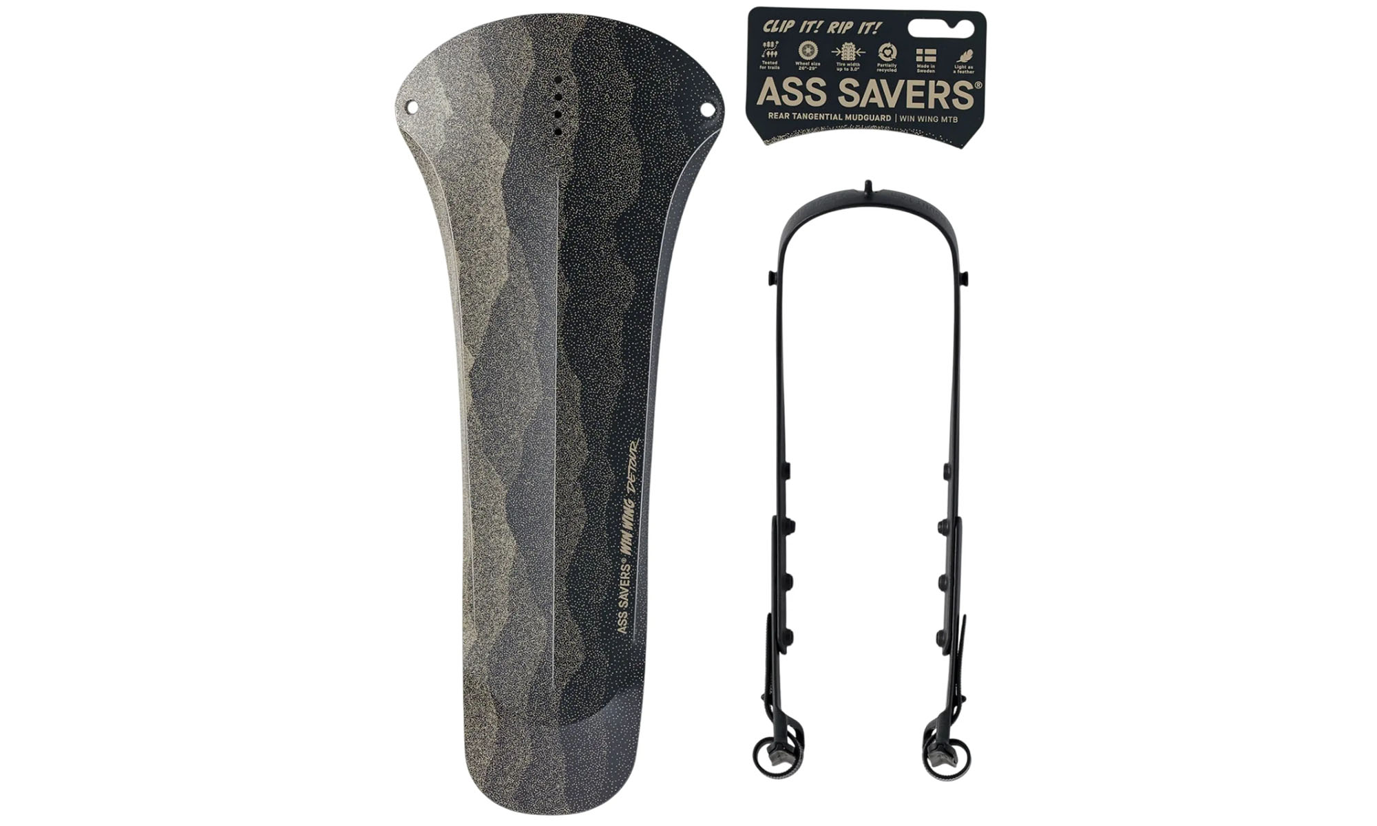 Крило заднє ASS SAVERS, Win Wing MTB, сіре 