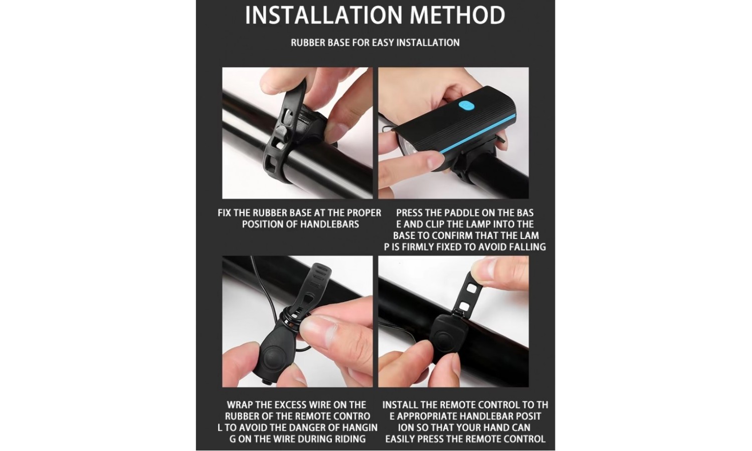 Передня фара GM-858 на кермі, чорний-віолеток 5 Передня фара GM-858 на кермі, чорний-віолеток 5