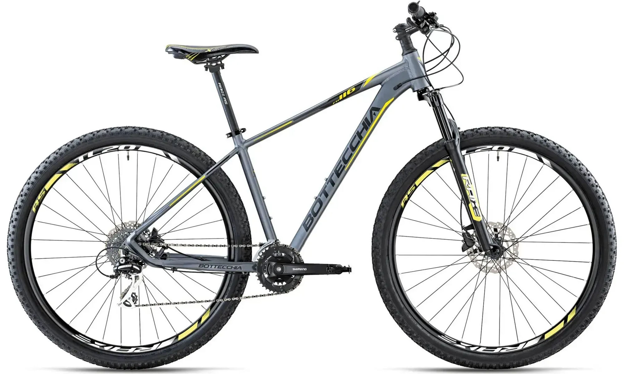 Велосипед Bottecchia 116 MTB 29", размер XL, рама 21" (53cm), год 2026, Серый / желтый Велосипед Bottecchia 116 MTB 29", размер XL, рама 21" (53cm), год 2026, Серый / желтый