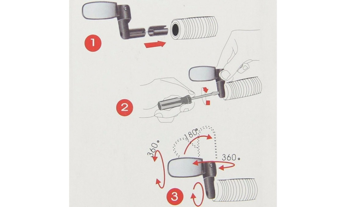 Дзеркало BC-BM101 в ручку керма, з кріпленням, чорний 3