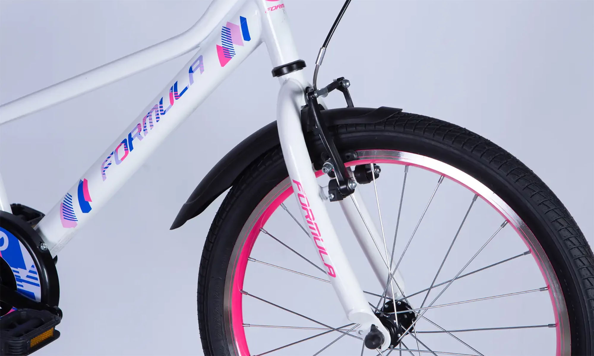 Велосипед Formula Kid RACE BH 20", размер XXS, рама-10", год 2026, белый с розовым 2