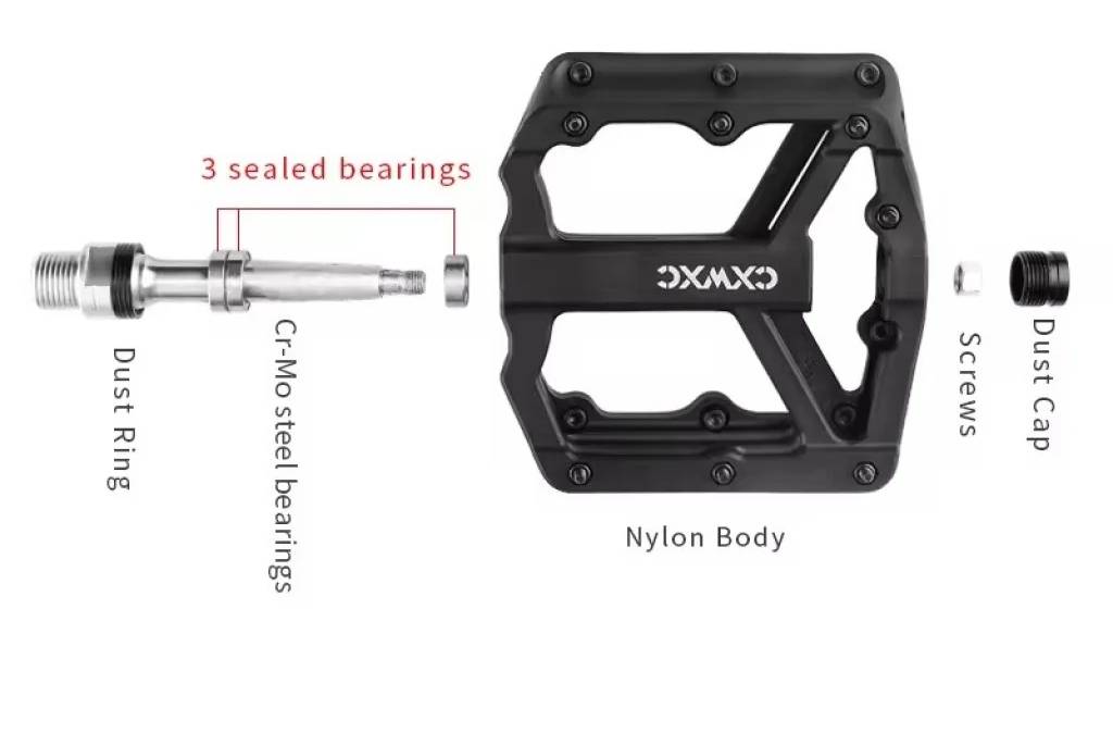 Педали CXWXC Ultralight промы, поликарбонат, красный 2