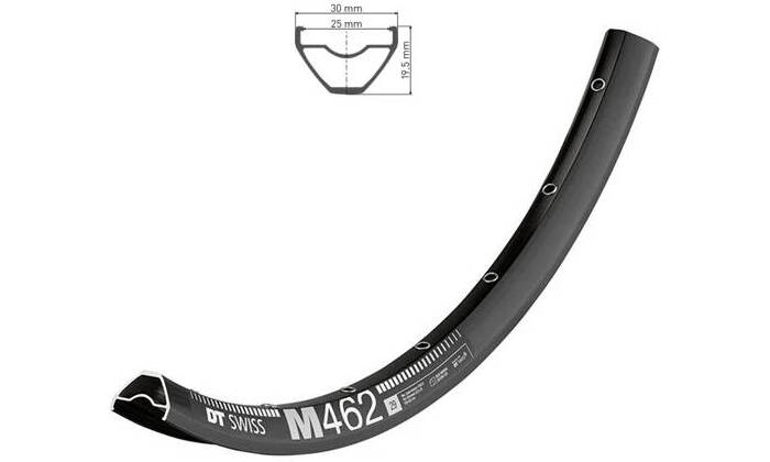 Обод DT Swiss M 462, 29", размер 622×25 мм, 28 отверстий, ниппель Presta, дисковые тормоза, черный 2