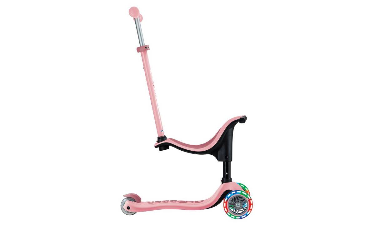 Фотография Самокат GLOBBER GO UP SPORTY со светящимися колёсами, пастельный розовый, 1+ 6