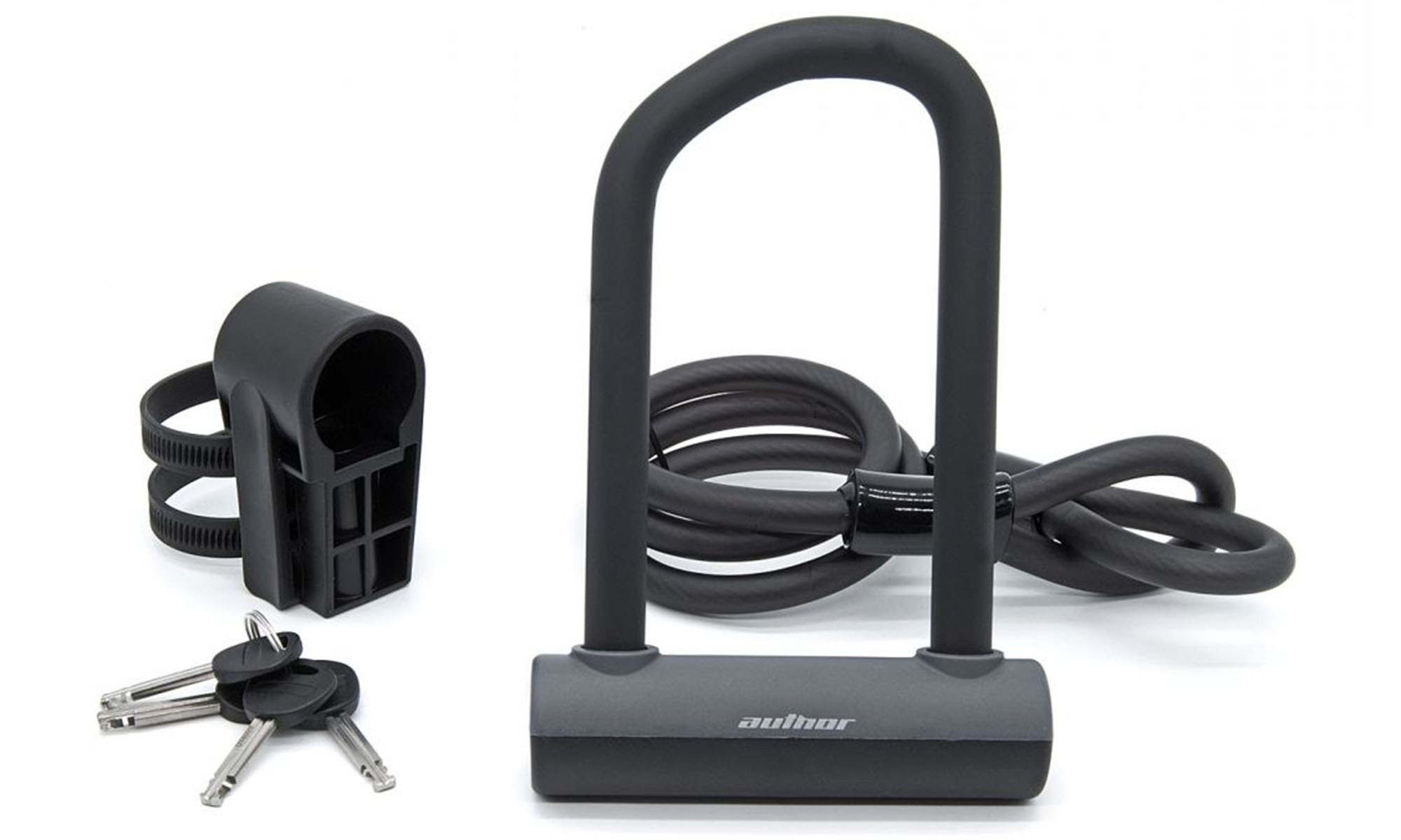 Замок Author U-lock & Cable Lock AUL Cliff ART 150x75mm / d.12x1000mm, черный