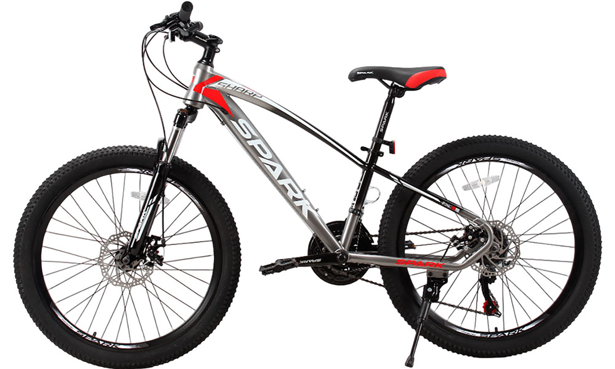 Велосипед SPARK SHARP JR. 24", розмір XXS, рама 12", рік 2025, сірий з чорним 2