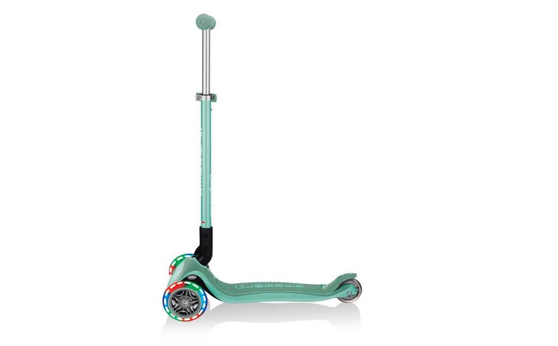 Фотография Самокат GLOBBER PRIMO FOLDABLE PLUS LIGHTS, мятный, колёса с подсветкой, 3+ 8