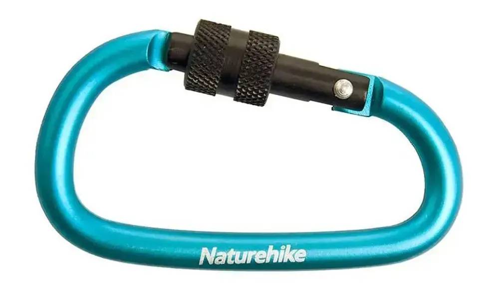 Карабин алюминиевый Naturehike D-type NH15A005-H, 6 см, голубой 