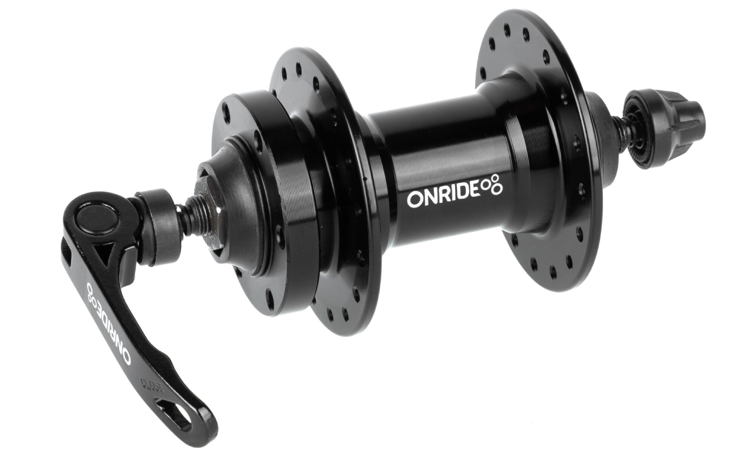 Втулка передняя ONRIDE Hub 20F, 36 отверстий, диск, шарики, 100 мм, черная Втулка передняя ONRIDE Hub 20F, 36 отверстий, диск, шарики, 100 мм, черная