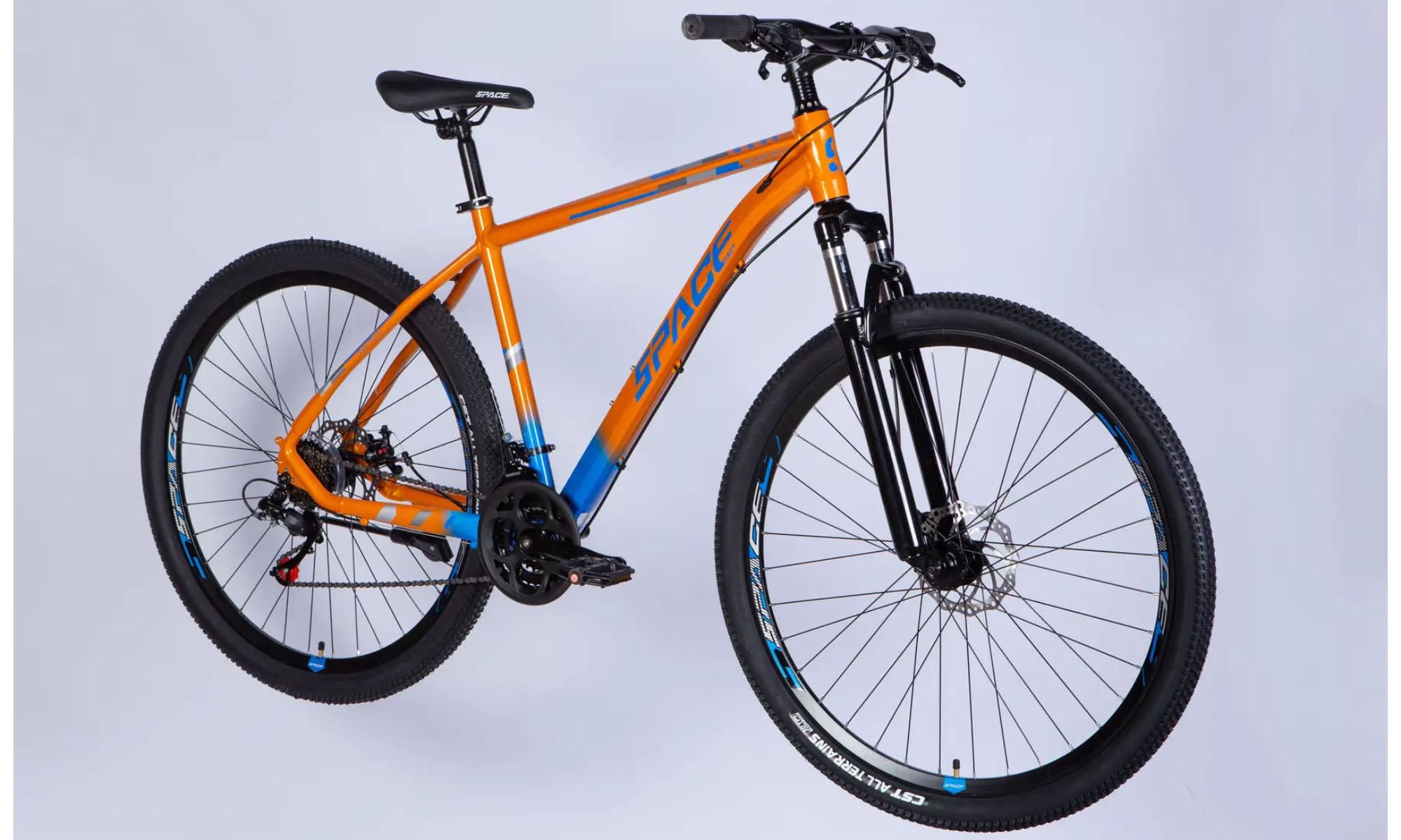 Велосипед SPACE MERCURY DD FR 29", размер S, рама-16", 2025, оранжево-синий  3