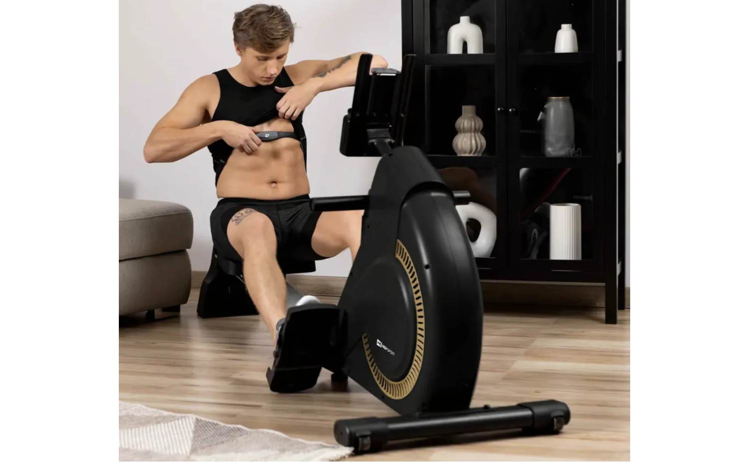 Гребной тренажер Hop-Sport HS-095R Spike золотой 2