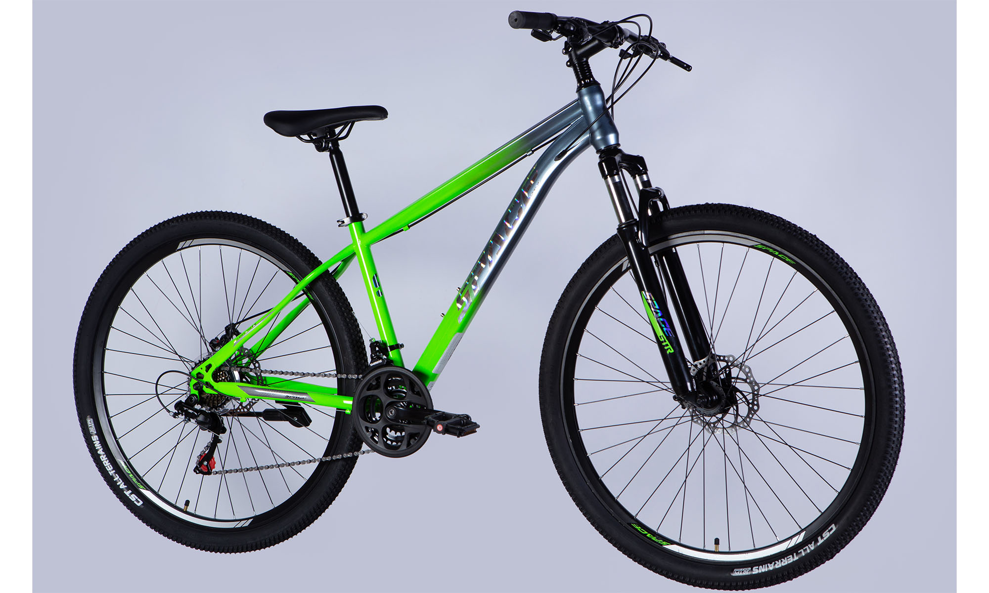 Велосипед SPACE MARS DD FR 29", розмір M, рама-18", рік 2026, зелено-сріблястий 2