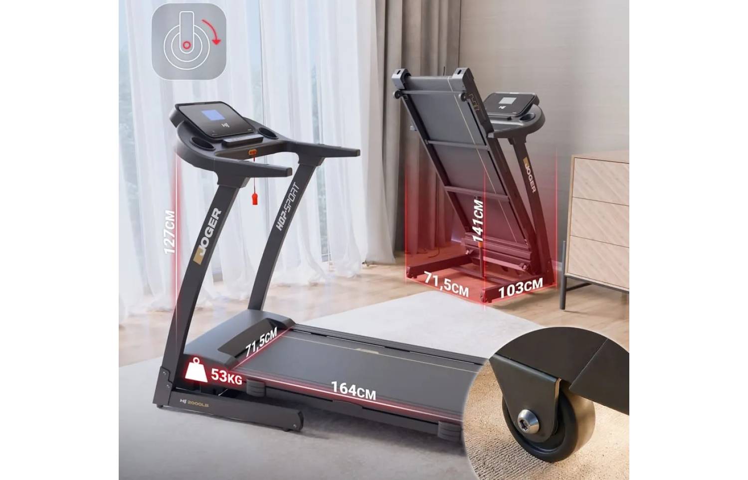 Беговая дорожка Hop-Sport HS-2000LB Joger 2