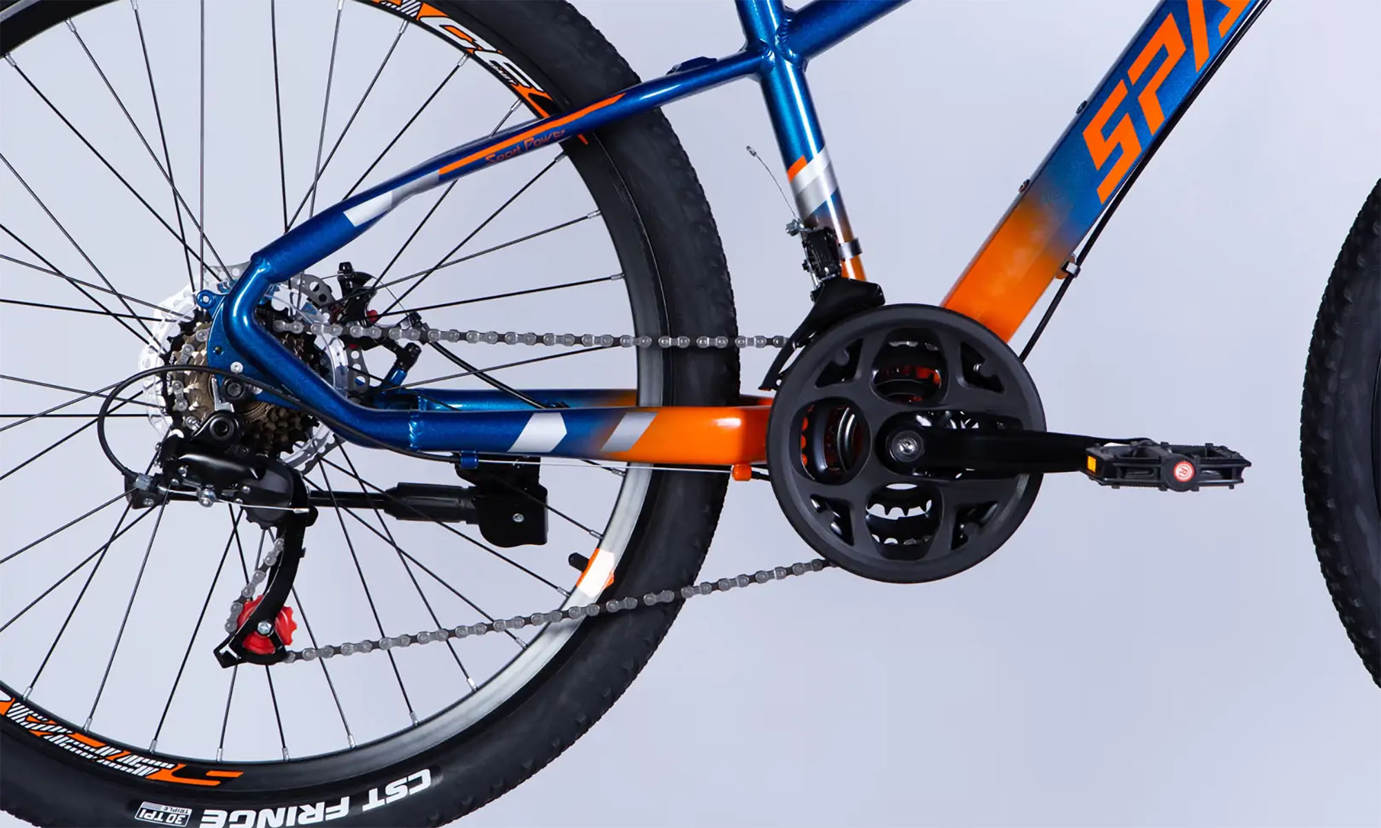 Велосипед SPACE MERCURY DD FR, 26", розмір XS рама-13", рік 2026, синьо-помаранчевий 2