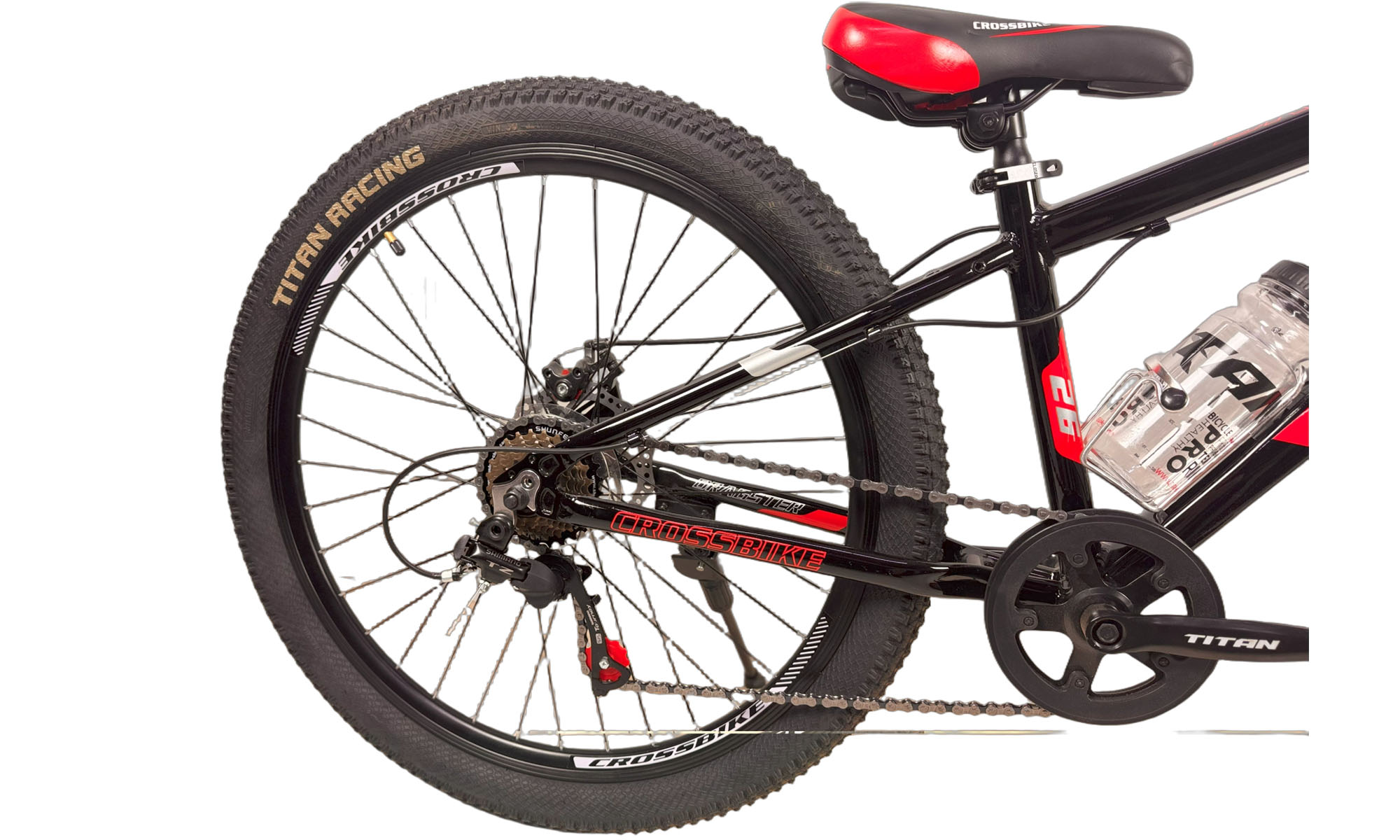 Велосипед Crossbike Dragster Susp 26", размер XS, рама 13", год 2025, Черный-Красный 2