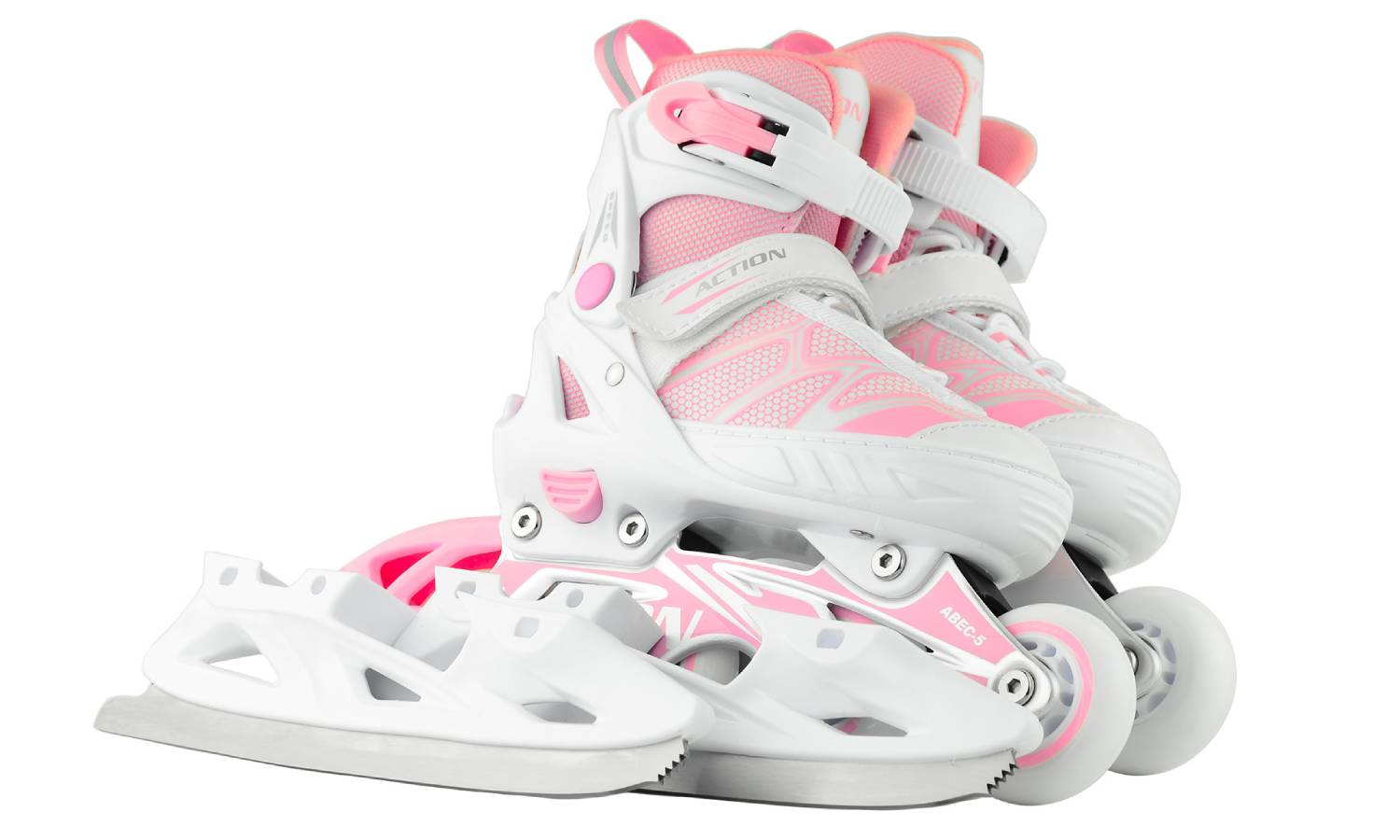 Роликовые коньки Action 2 в 1 Riply размер 33-36 Pink 5