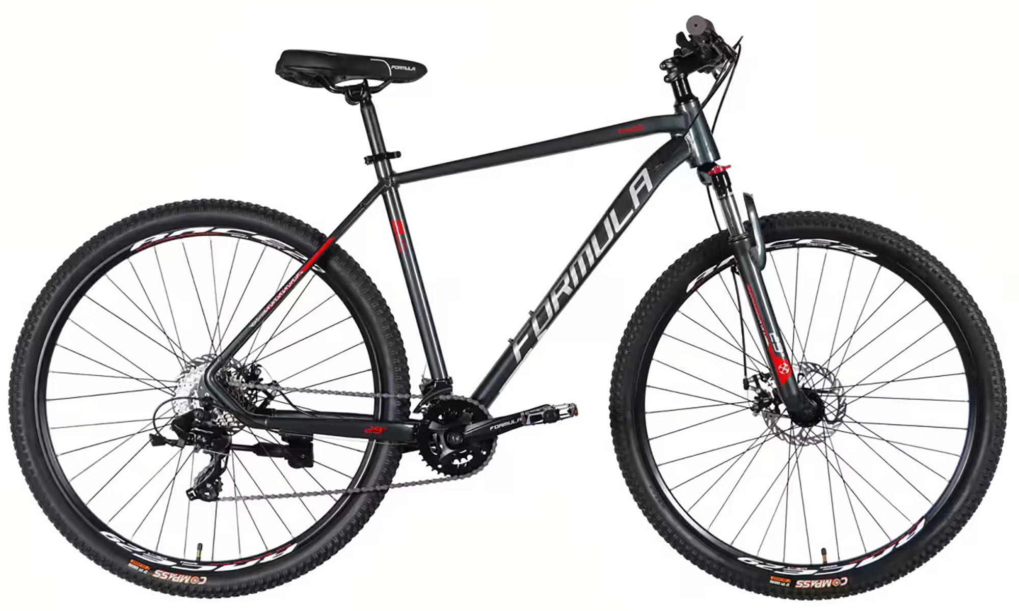 Велосипед Formula THOR DD CS 29", размер XL, рама-21", год 2026, черный с серебристым 
