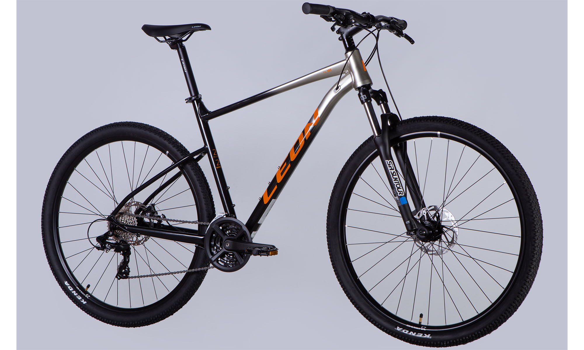 Велосипед Leon TN 105 DD CS 29", розмір XL, рама 21", рік 2025, сріблясто-чорний 3 Велосипед Leon TN 105 DD CS 29", розмір XL, рама 21", рік 2025, сріблясто-чорний 3