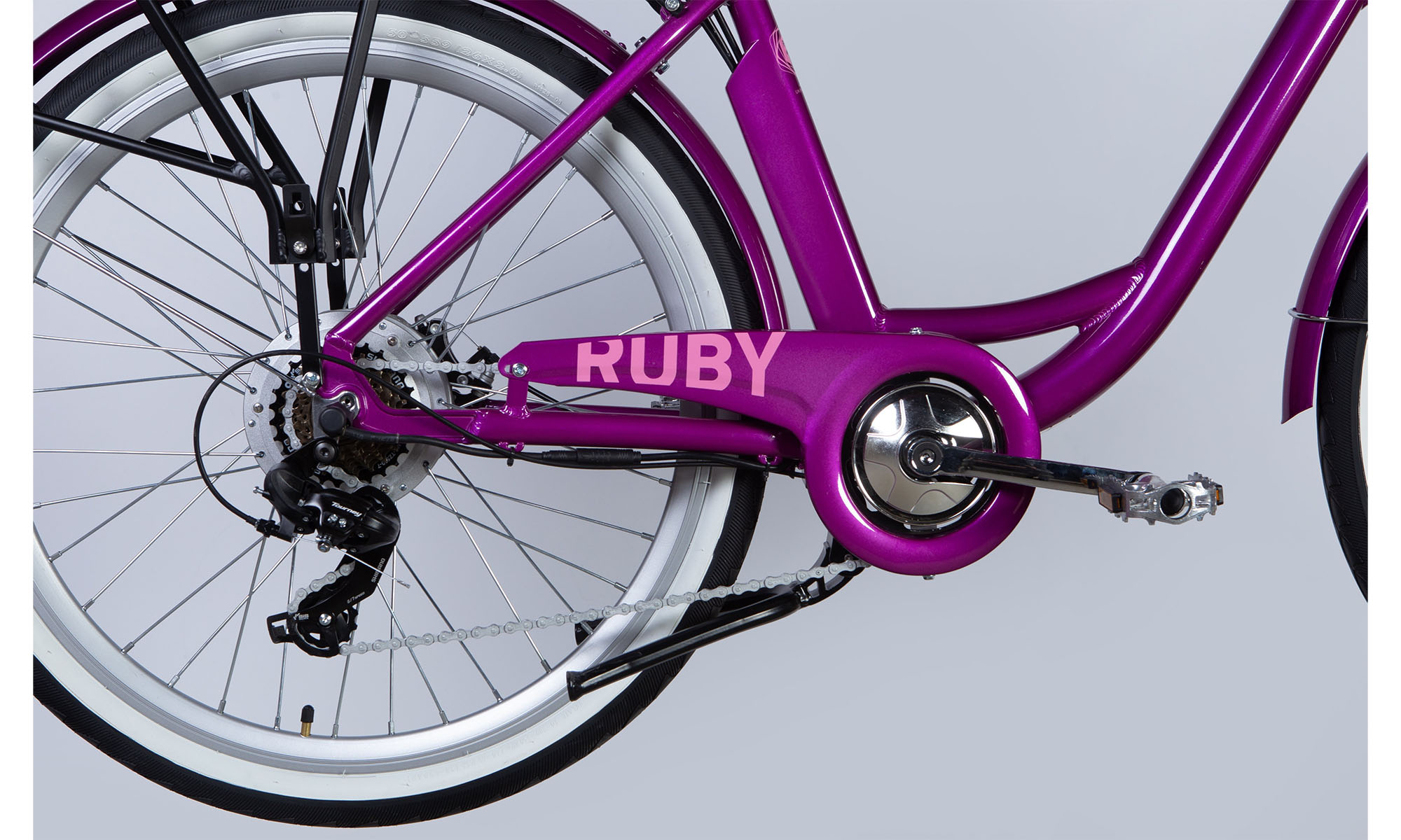 Велосипед с электроприводом Dorozhnik eRUBY DD FR 26", размер M, рама-17", 48B, 12.5А*ч, 500Вт, год 2025, пурпурный 2