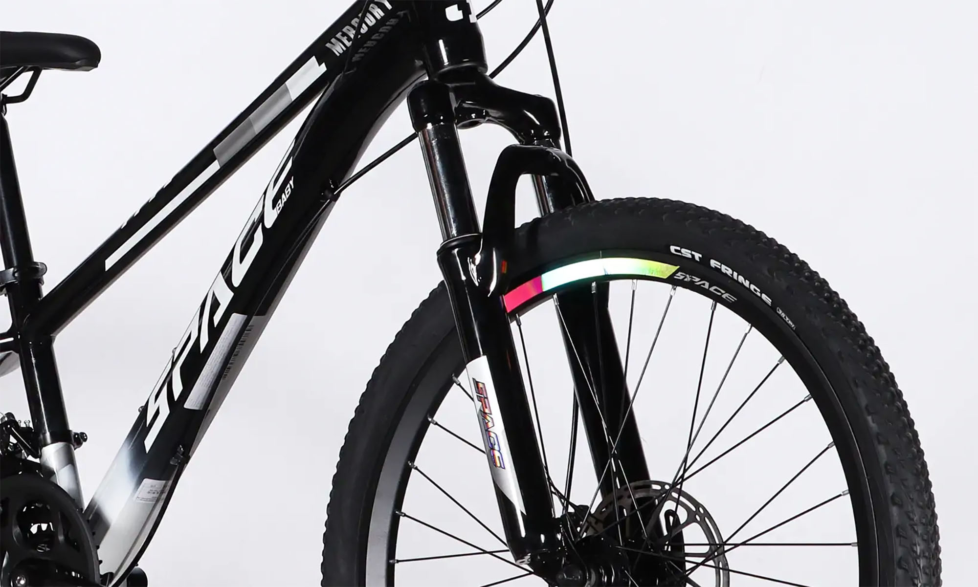 Велосипед SPACE MERCURY DD FR, 24", размер XXS, рама-11", год 2026, черно-белый 2