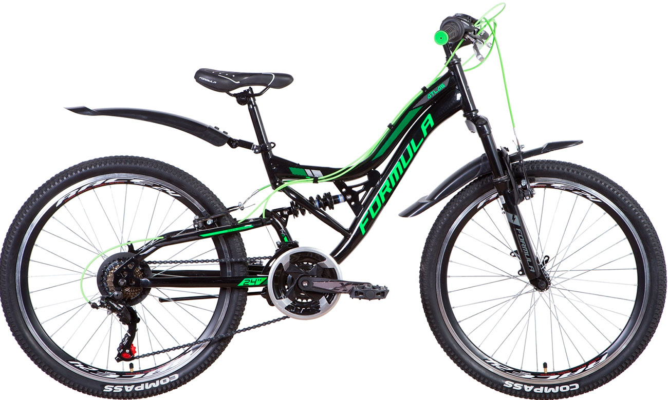 Фотографія Велосипед Formula ATLAS AM2 Vbr 24" (2021) 2021 Чорно-зелений 2