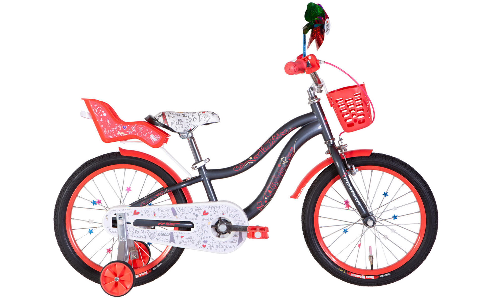 Велосипед Formula Kid ALICIA BH 18", размер XXS, рама-9", год 2026, серый с белым и коралловым 