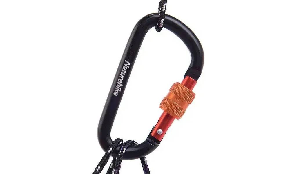 Карабин с муфтой Naturehike D-type 80 мм NH15A008-D, черный 3