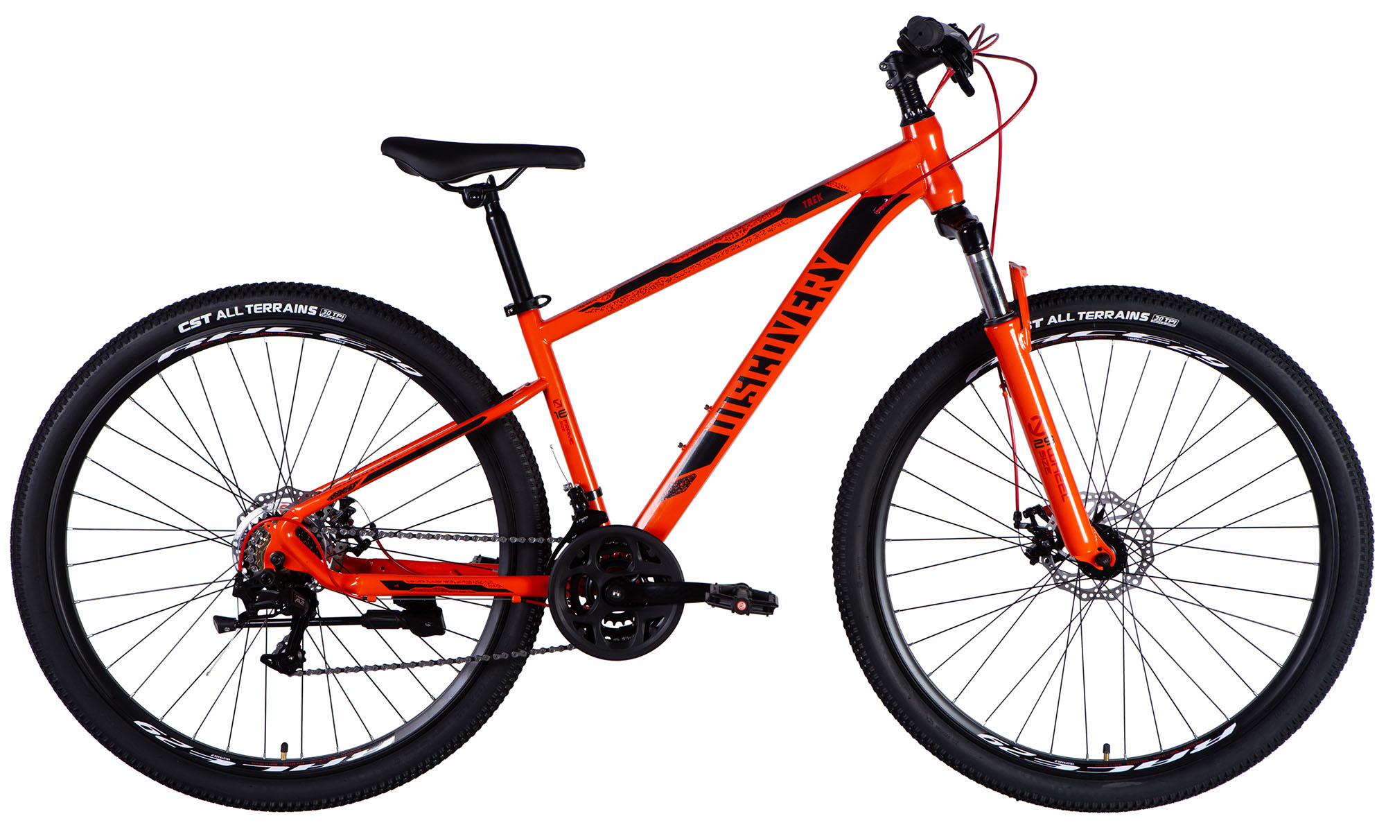 Велосипед Discovery TREK DD FR 29", размер S, рама 16", год 2025, оранжевый 