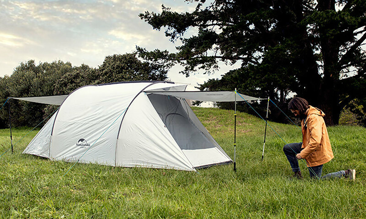 Палатка трехместная Naturehike Cloud Fun NH19ZP006, 210T/Silver Coated, белая 3
