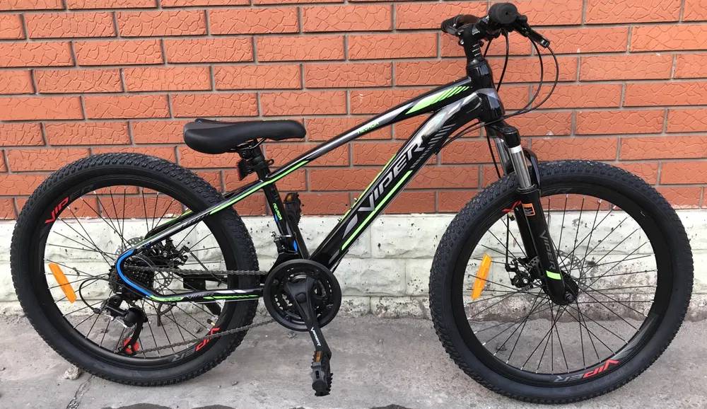 Фотографія Велосипед Viper Nevada 24" размер XXS рама 12,5" 2024 Черно-зеленый