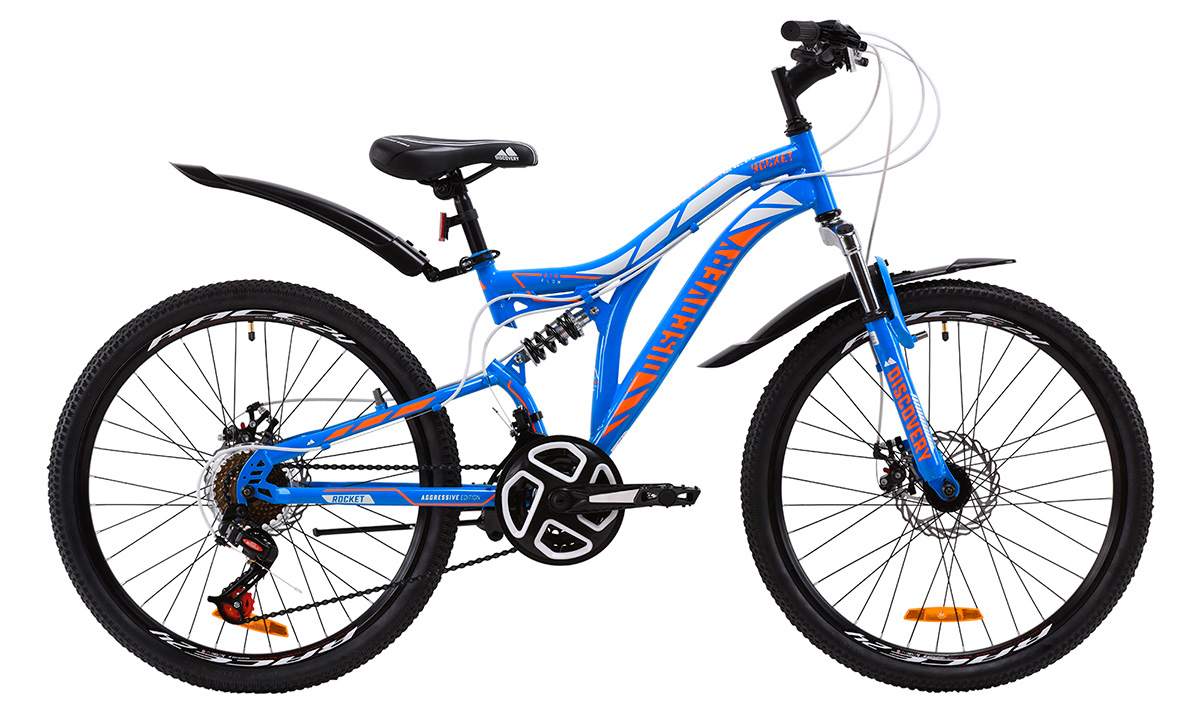 Фотографія Велосипед Discovery 24" ROCKET DD (2020) 2020 Синьо-жовтогарячий 