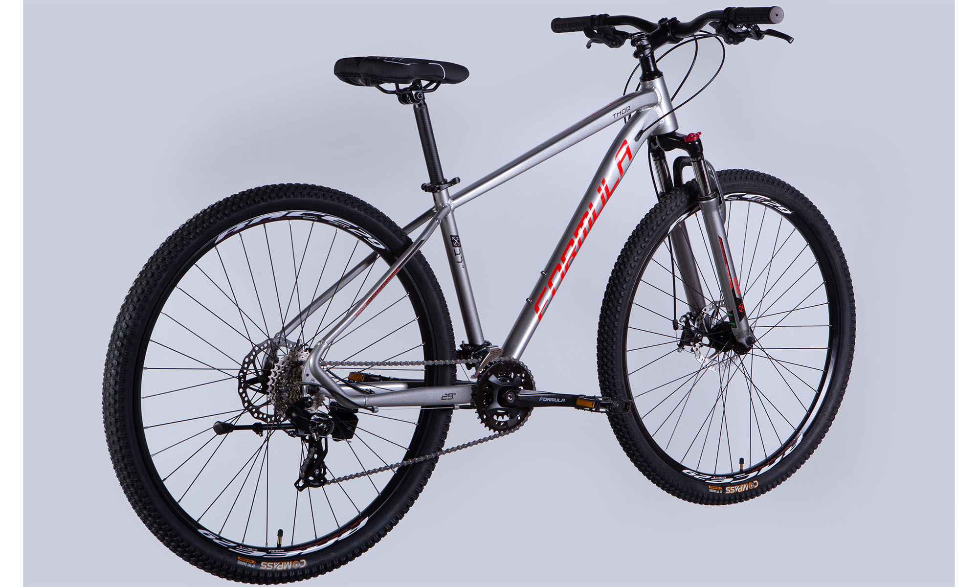 Велосипед Formula THOR DD CS 29", размер M, рама-17", 2025, серебристо-красный 4